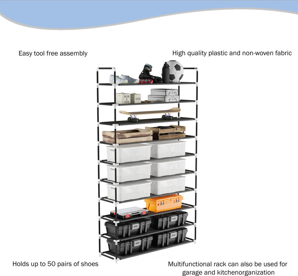 Lavish Home Shoe Rack-10 Tier Storage Organizer