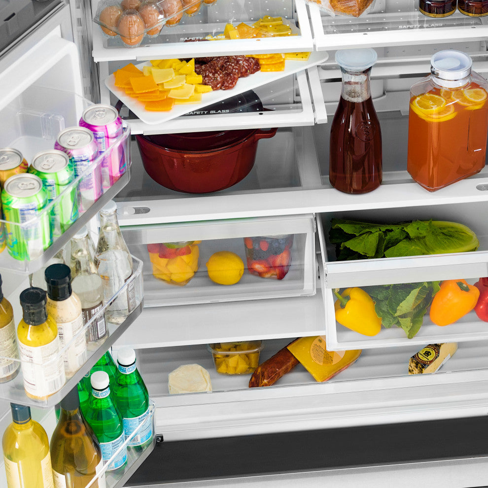 ZLINE 36" French Door Refrigerator With Ice Maker, Stainless RFMZ-36-MB