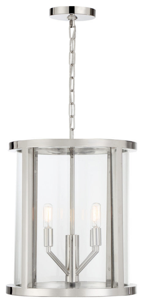 Libby Langdon for Crystorama Devon 4 Light Polished Nickel Lantern