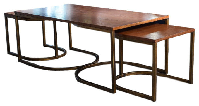 3-Piece Haven Home Lincoln Nesting Table Set, Deco Walnut
