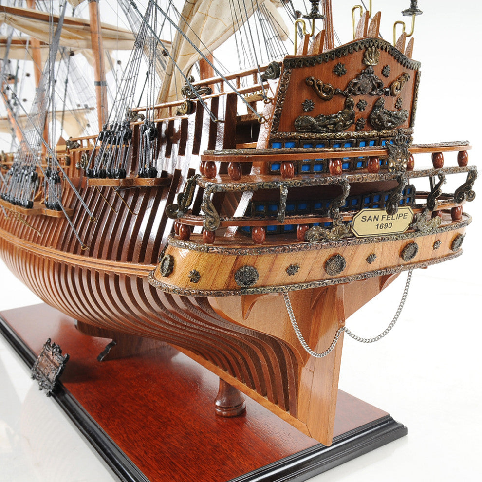 San Felipe Open Hull Museum-quality Fully Assembled Wooden Model Ship