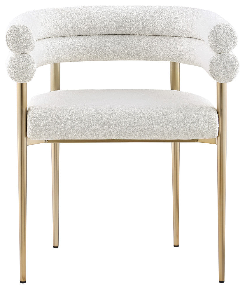 Brielle Boucle Fabric Upholstered  Dining Chair (Set of 2), Cream