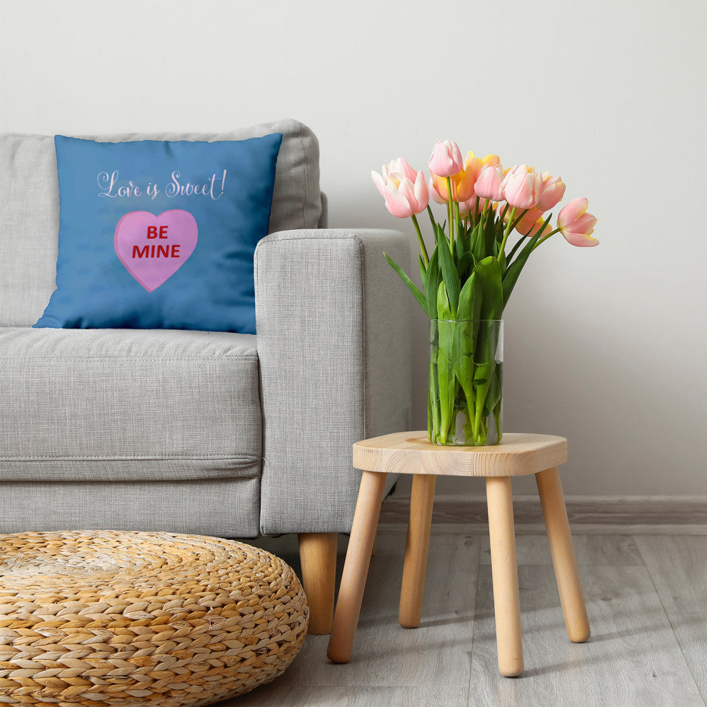 Love Is Sweet Decorative Throw Pillow, Chambray, 20"x20"