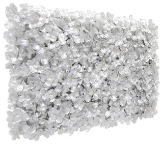 Set of 4 Silver Artificial Hydrangea Flower Wall Panel Hedge Mat Backdrop