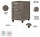 kathy ireland Home Cottage Grove 2 Drawer Mobile File Cabinet, Restored Gray