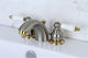 Kingston Mini-Widespread Bathroom Faucet w/Pop-Up, Brushed Nickel/Polished Brass