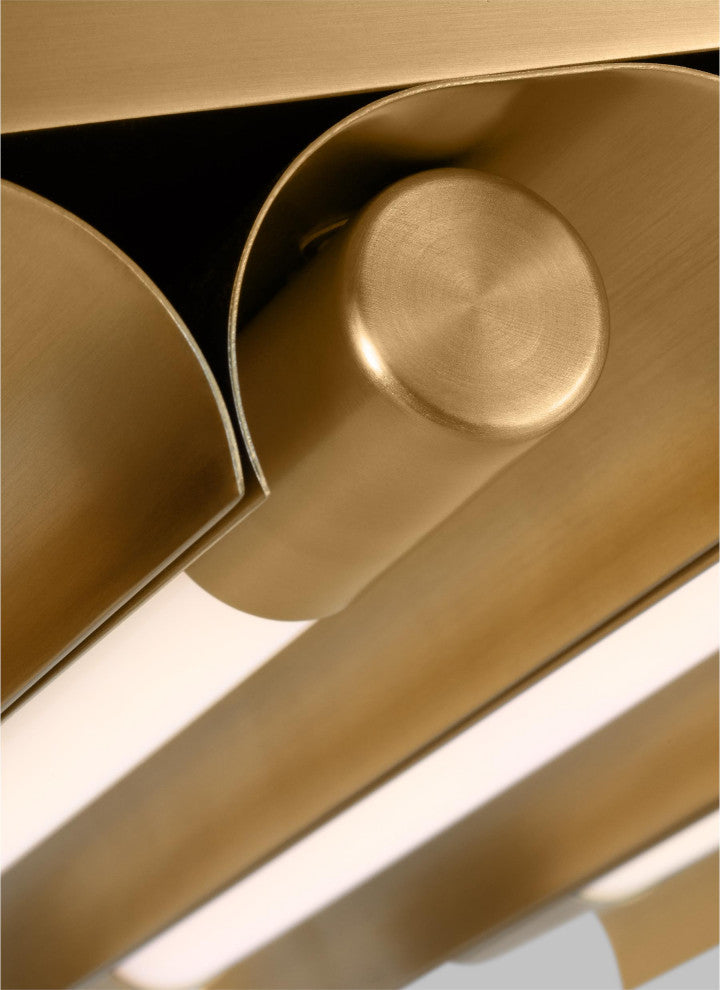 Carson Five Light Flush Mount, Burnished Brass