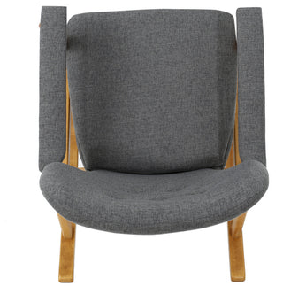 GDF Studio Bethany Mid Century Fabric Rocking Chair, Gray