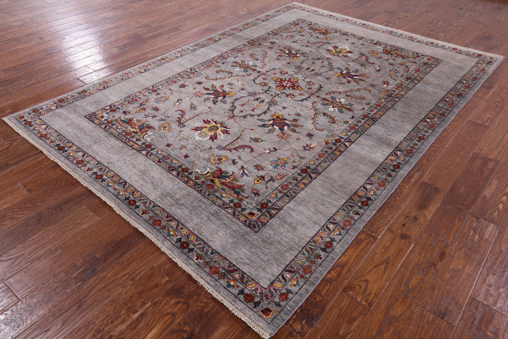 Handmade Persian Tabriz Wool Rug 6' 9" X 9' 8" Q7522