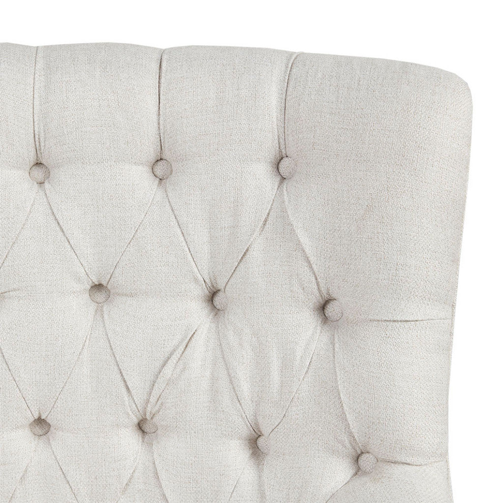 Madison Park Mathis Tufted Swivel Lounge Chair, Ivory