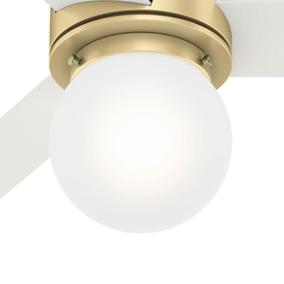 Hunter 52" Allison Modern Brass Ceiling Fan, LED Light and Remote Control