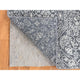 Charcoal Gray Silk Textured Wool Tone on Tone Design Hand Knotted Rug, 2'1"x2'1"