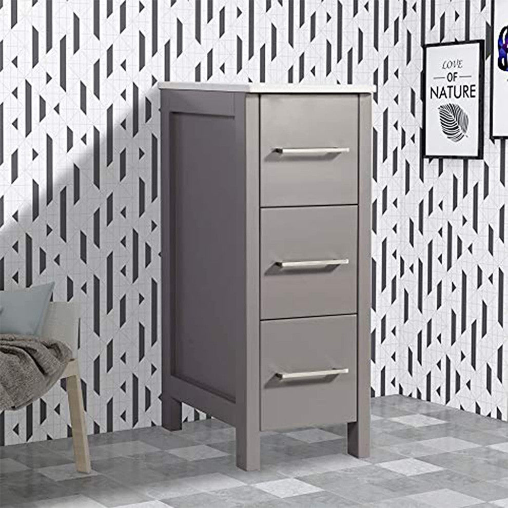 Vanity Art Vanity Cabinet, 12", Gray