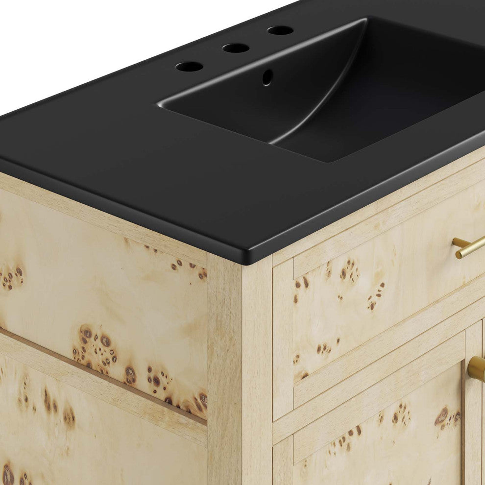 Elysian 36" Wood Bathroom Vanity - Black Burl