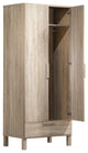 Wooden Wardrobe with 1 Drawer, Light Oak Brown