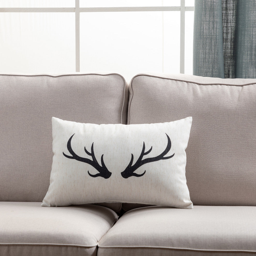 Antler Icons Throw Pillow, Set of 2, 16 X 24 Inches