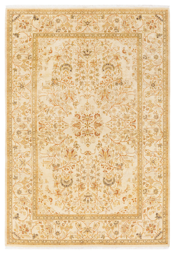 Mogul, One-of-a-Kind Hand-Knotted Area Rug Ivory, 6' 0" x 8' 9"