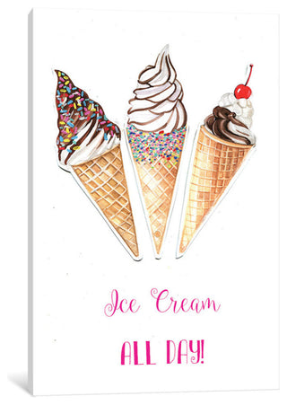 "Ice Cream All Day" by Rongrong DeVoe, 26x18x1.5