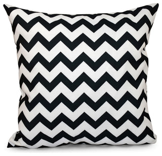 Chevron Decorative Pillow, Black, 20"x20"