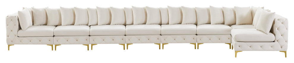 Tremblay Modular Sectional, Cream, L-Shaped, 8-Piece: Armless (6), Corner (2)