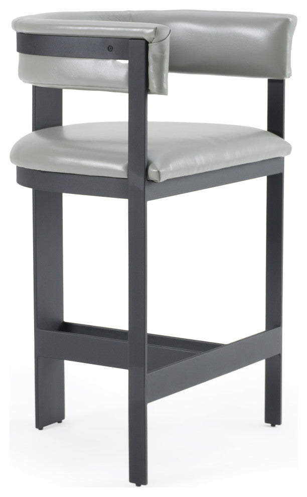 Modrest Boswell Modern Grey Faux Leather + Black Counter Chair