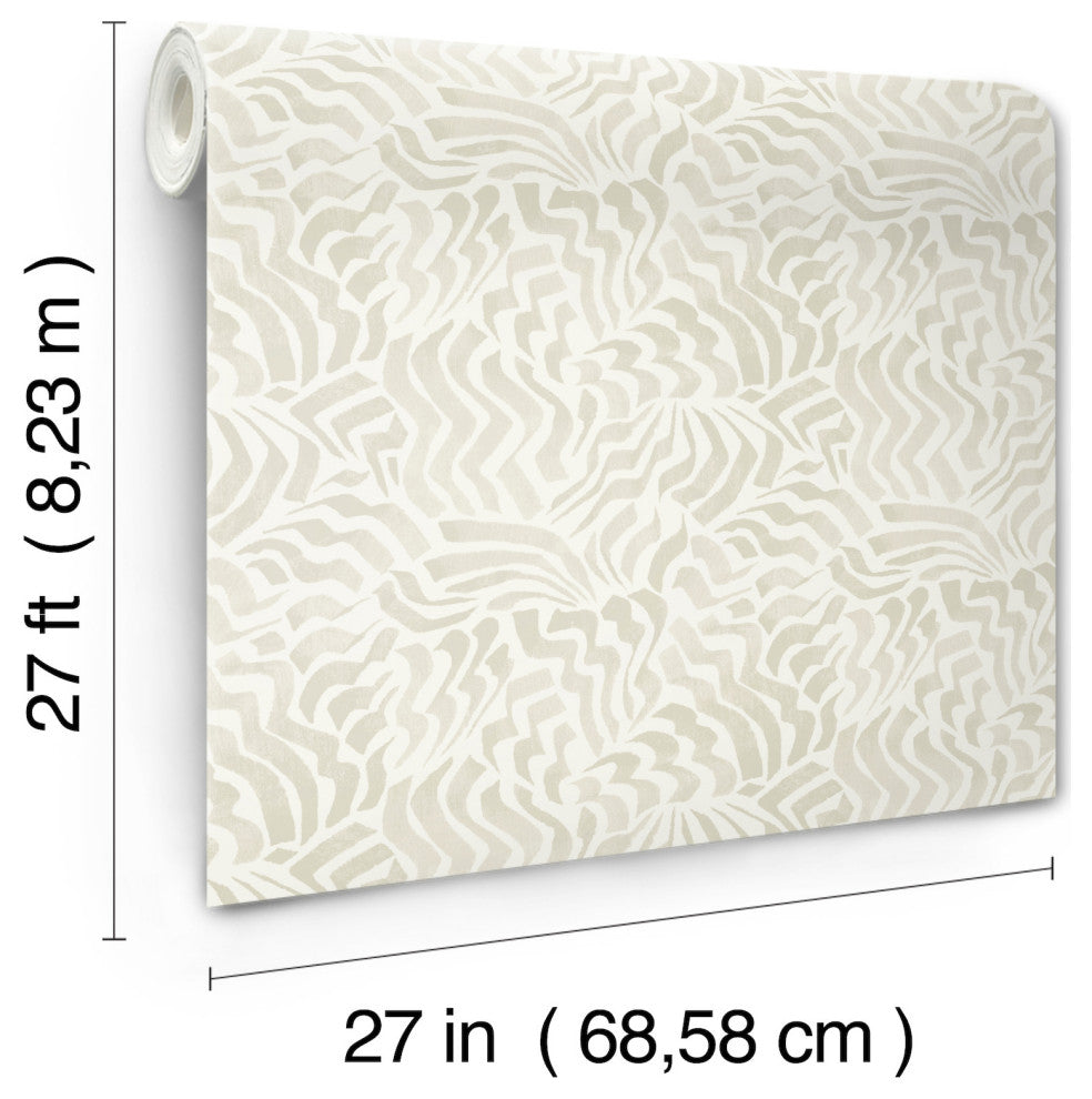 Zora Wave Light Gray Wallpaper