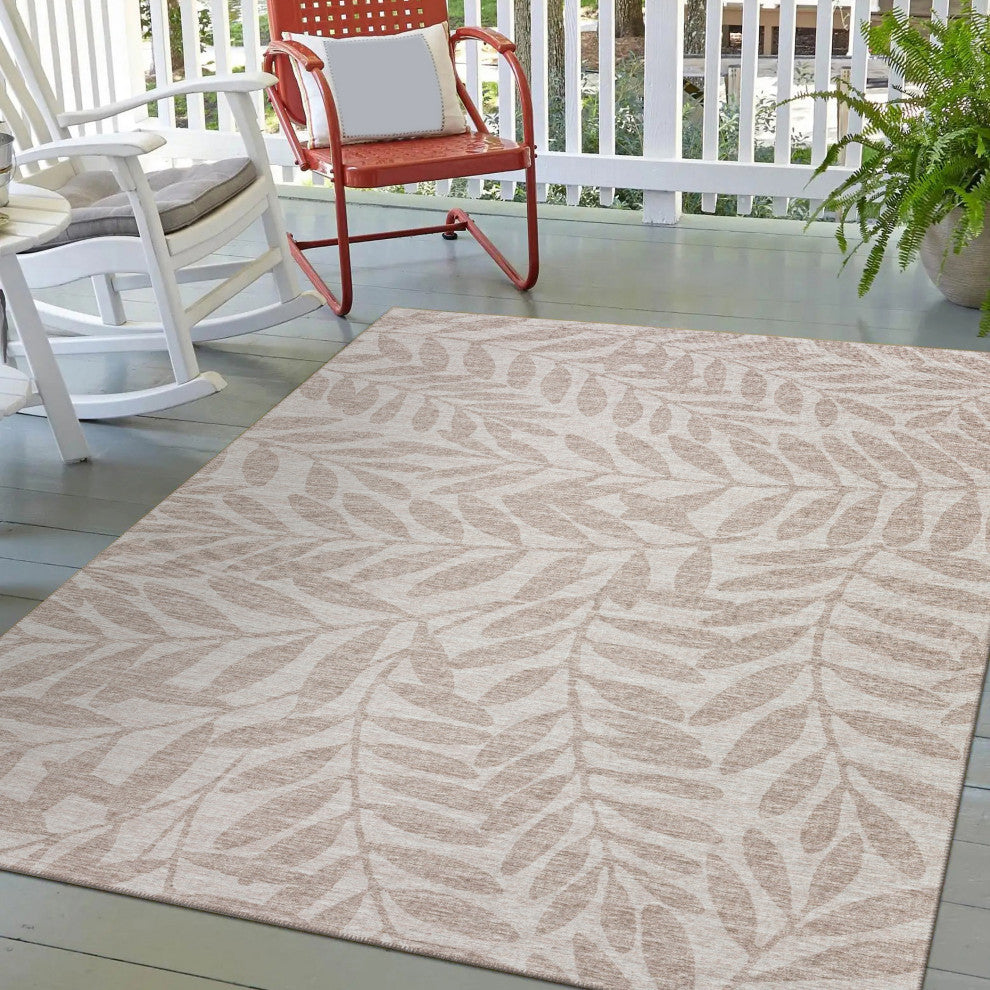 Indoor/Outdoor Sedona SN5 Putty Machine Washable 9' x 12' Rug