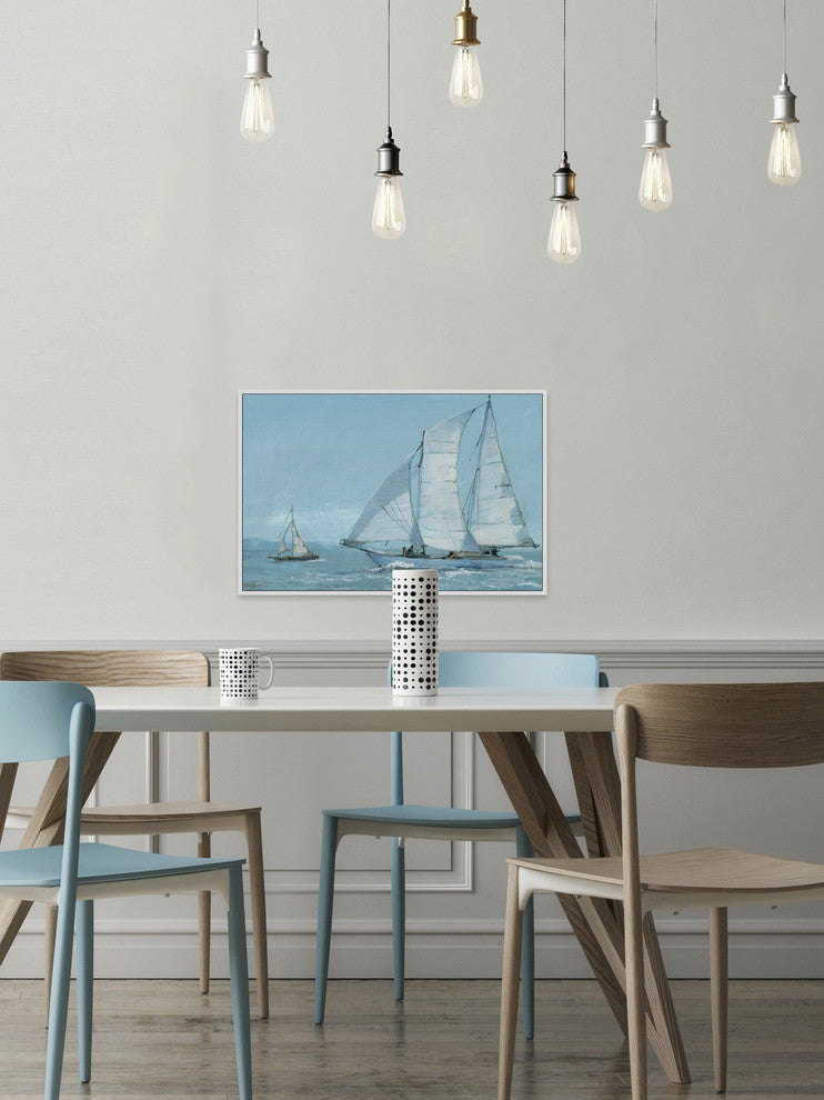 "Sailing Boat Floater" Framed Painting Print on Canvas, 45"x30"