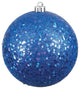 Vickerman N591502DQ 6" Blue Sequin Ball Ornament, 4 per Bag
