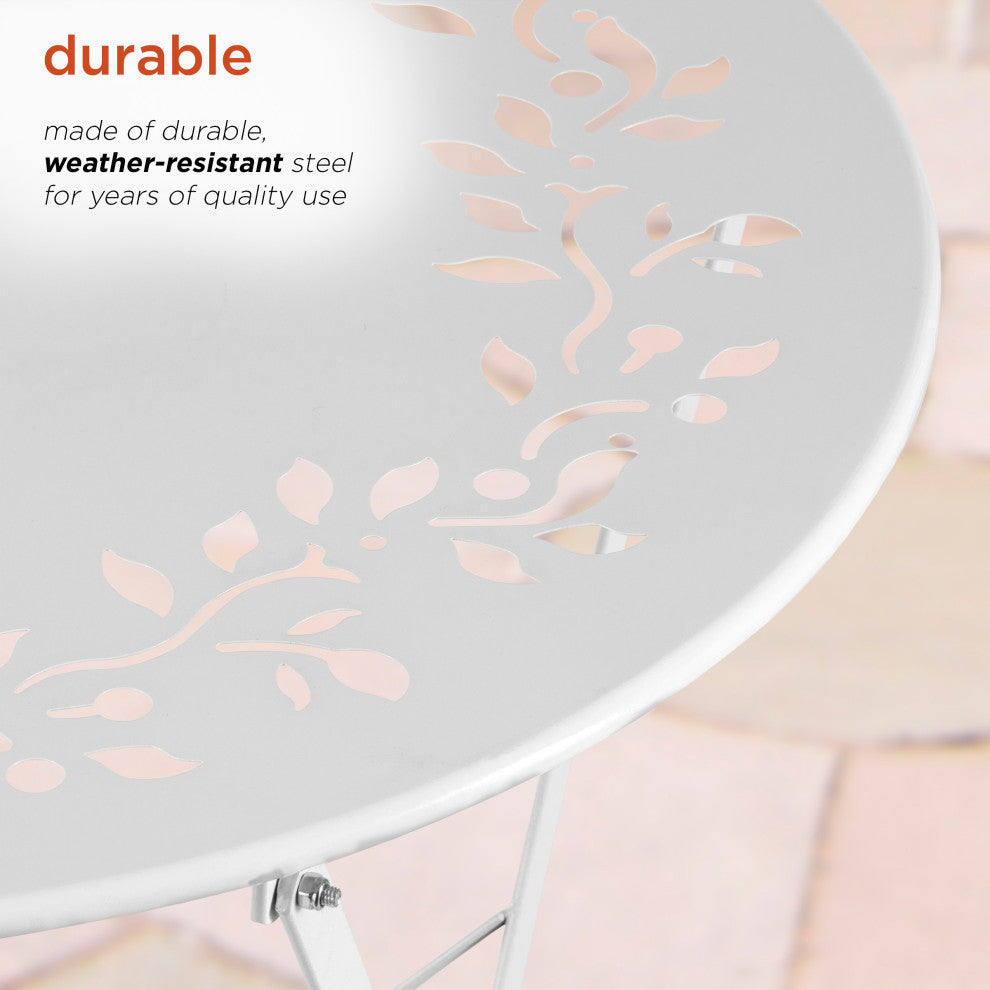 Metal 3-Piece Bistro Set, White