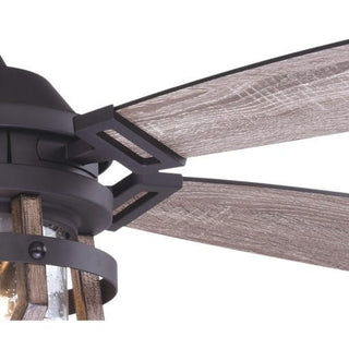 Barnes 54" Ceiling Fan, Matte Black and Rustic Oak