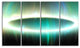 Large Green Oval Fractal Light, Abstract Canvas Art Print, 48"x28", 4 Panels