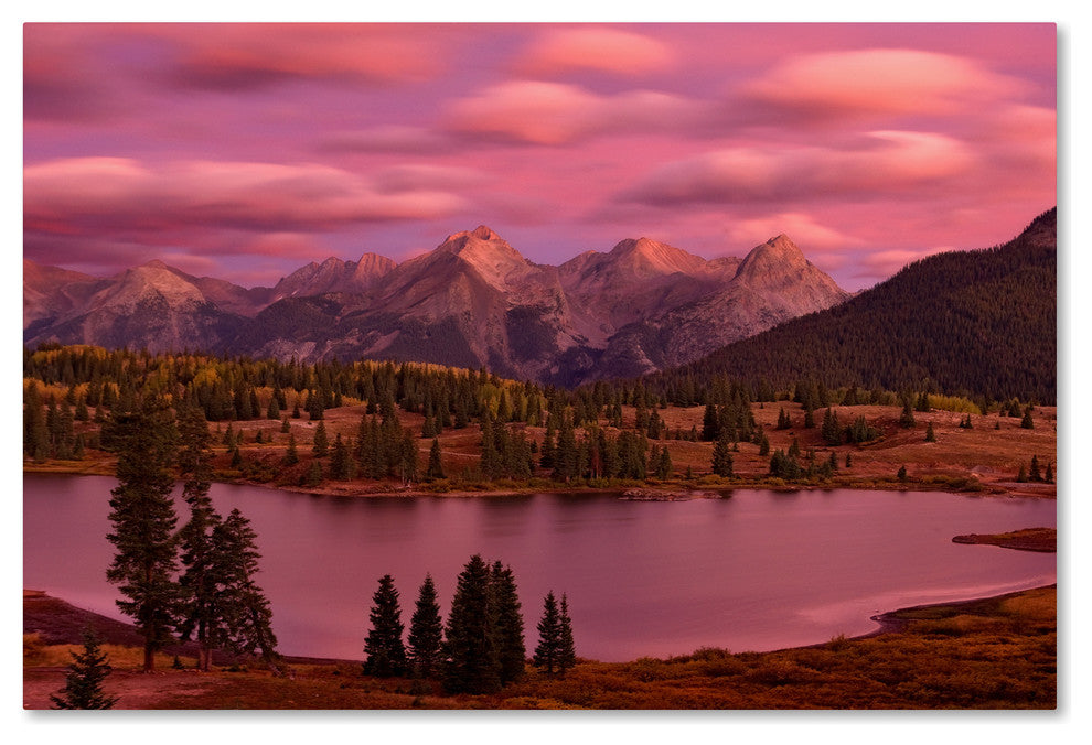 Mike Jones Photo 'Silverton Lake Dusk' Canvas Art, 16x24