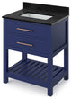Wavecrest Contemporay Hale Blue 30" Vanity, Black Granite Vanity Top