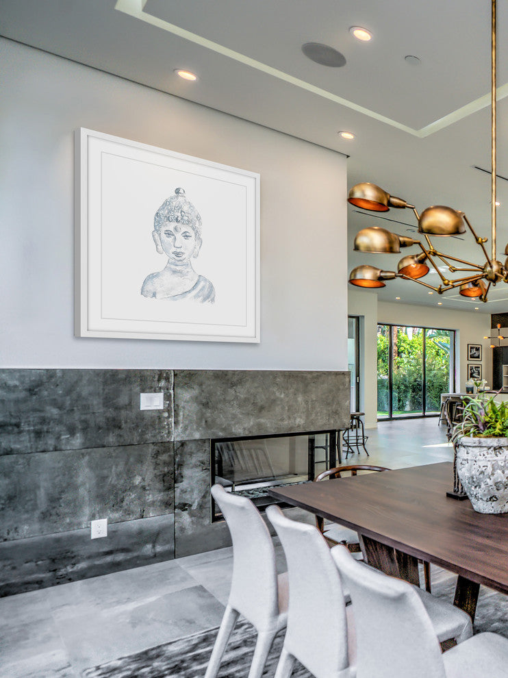 Marmont Hill, "Buddha Statue" by Thimble Sparrow Framed Painting Print, 18x18