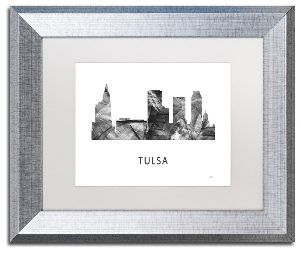 Marlene Watson 'Tulsa Oklahoma Skyline' Matted Art, Silver Frame, White, 14x11