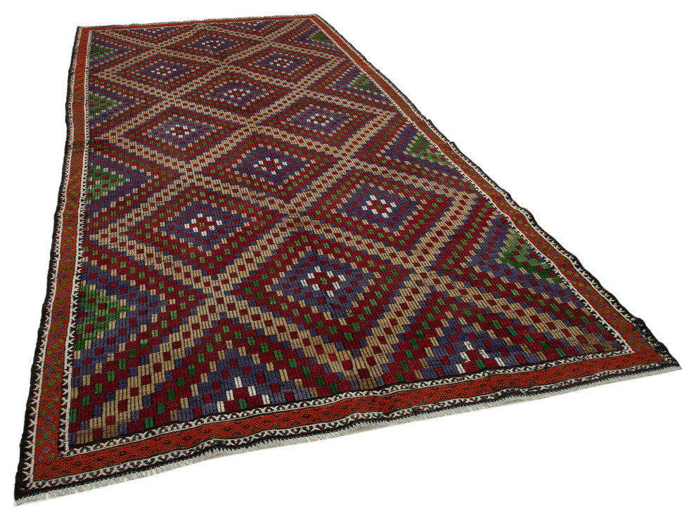 Rug N Carpet - Handmade Oriental 5' 10'' x 12' 4'' Contemporary Wool Kilim Rug