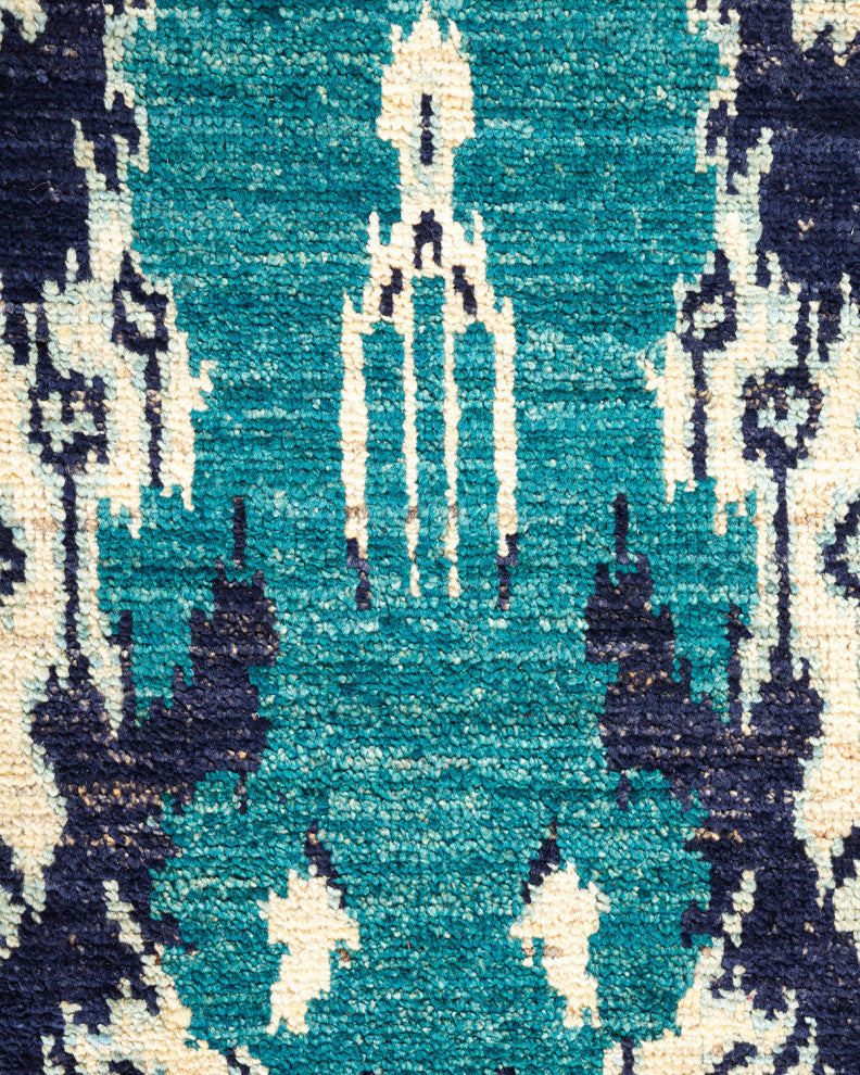 Modern, One-of-a-Kind Hand-Knotted Area Rug Ivory, 2'7"x8'7"