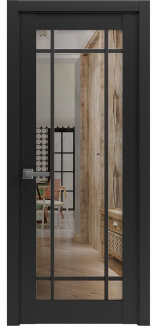 Solid French Door 24x80 | Lucia 2266 Matte Black| Bathroom