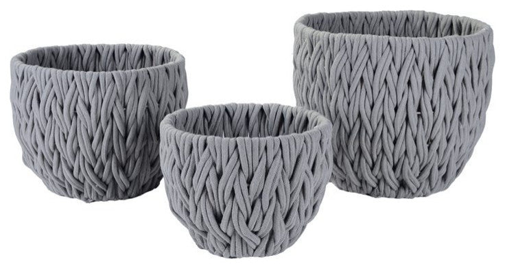 Cotton Rope Basket, Set of 3, Gray