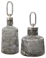 Uttermost Storm Art Glass Bottles, Set of 2