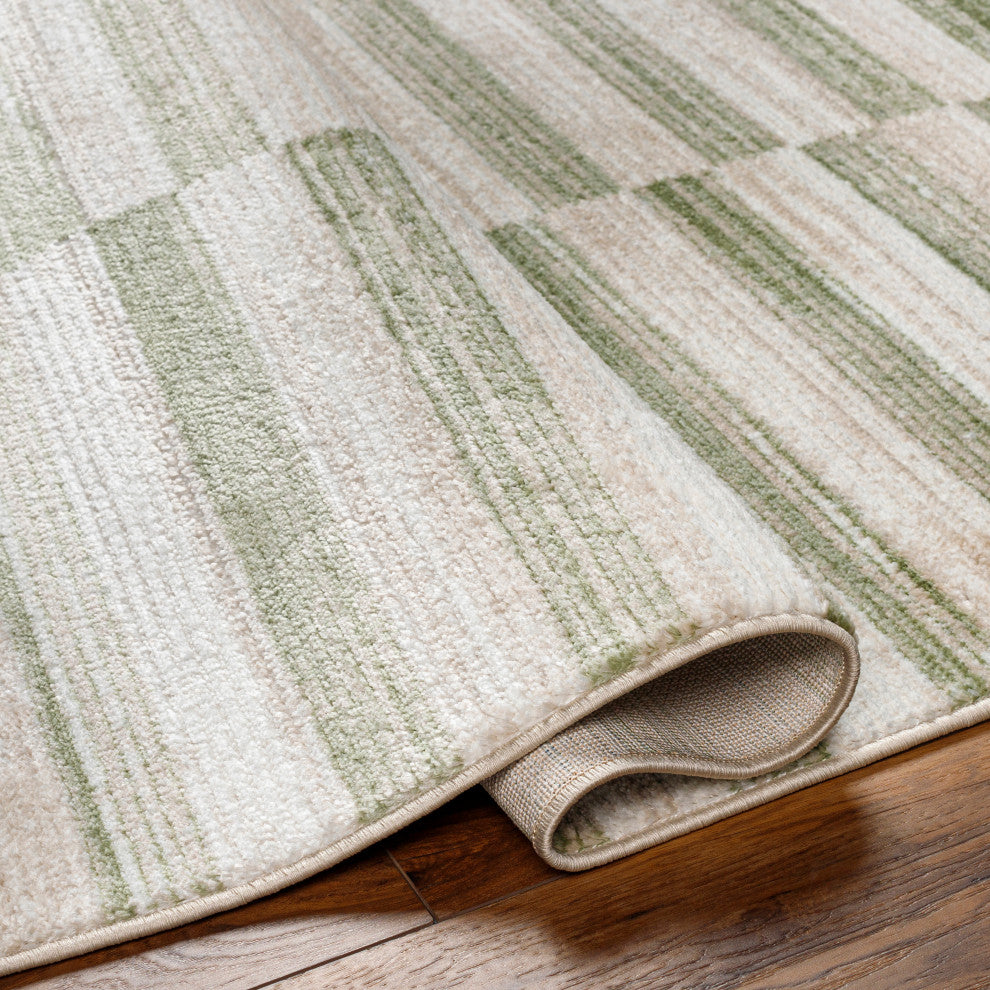 Surya San Francisco SFO-2320 Machine Woven Area Rug, Ivory, 5'3" x 7'