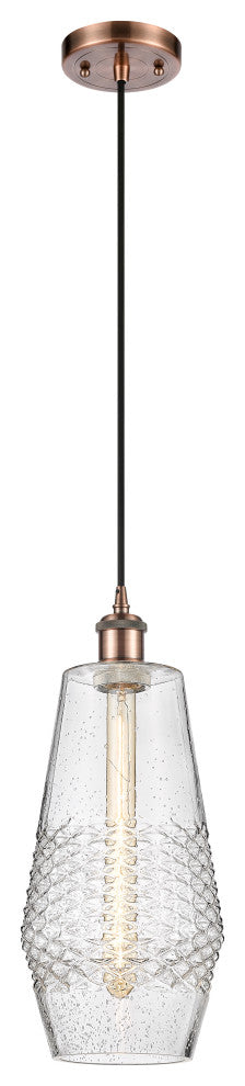 Innovations 516-1P-AC-G684-7 1 Light 7" Mini Pendant, Antique Copper