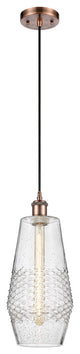 Innovations 516-1P-AC-G684-7 1 Light 7" Mini Pendant, Antique Copper