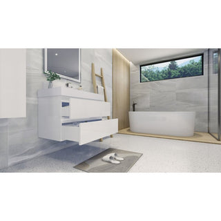 36" Wall Mount Vanity with Reinforced Acrylic Sink, High Gloss White
