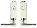 Copenhagen Lever, Tubular Entry, Double Cylinder, Polished Stainless Steel