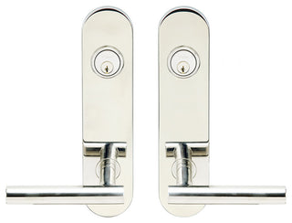 Copenhagen Lever, Tubular Entry, Double Cylinder, Polished Stainless Steel