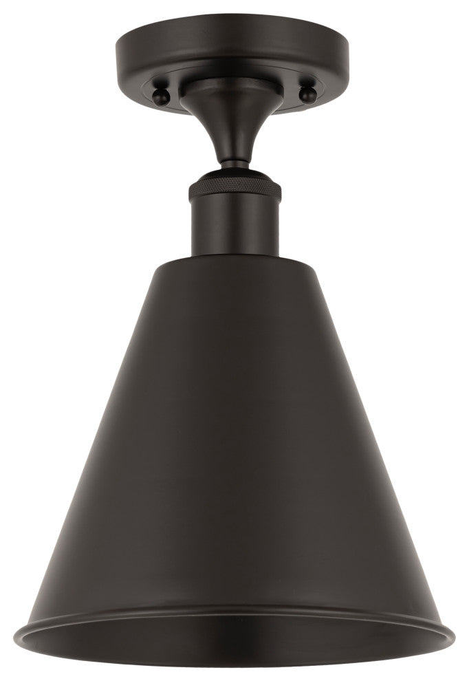 Ballston Cone Semi-Flush Mount, Matte Black, Matte Black