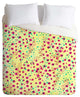Deny Designs Joy Laforme Wind Swept Floral Lime Duvet Cover - Lightweight