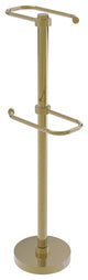 Free Standing Two Roll Toilet Tissue Stand, Unlacquered Brass